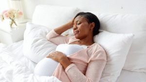 Pregnant woman sleeping