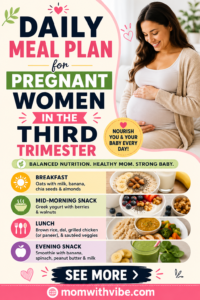 Daily Meal Plan for Pregnant Women in the Third Trimester