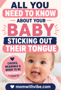 Baby sticking out tongue