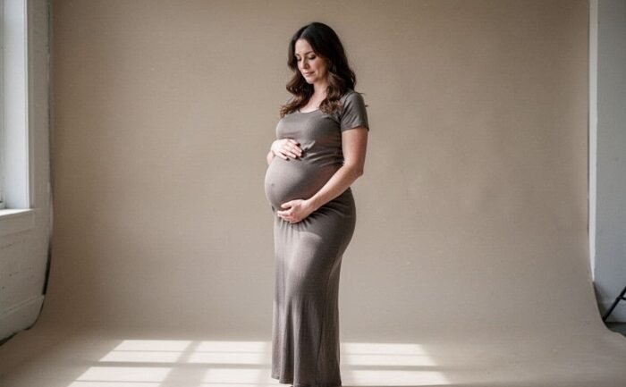 expectant-mother-standing-profile