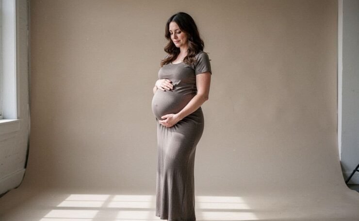 expectant-mother-standing-profile