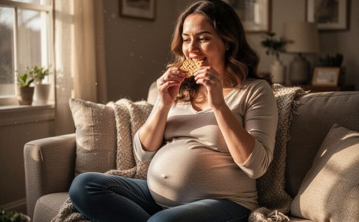 pregnant-woman-eating-snacks