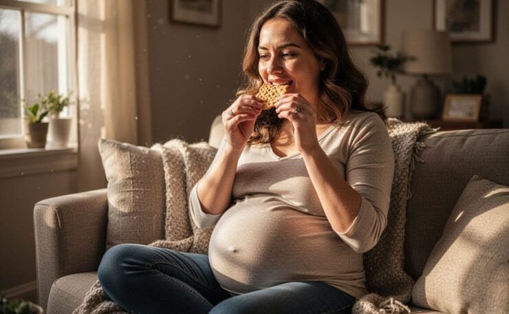 pregnant-woman-eating-snacks
