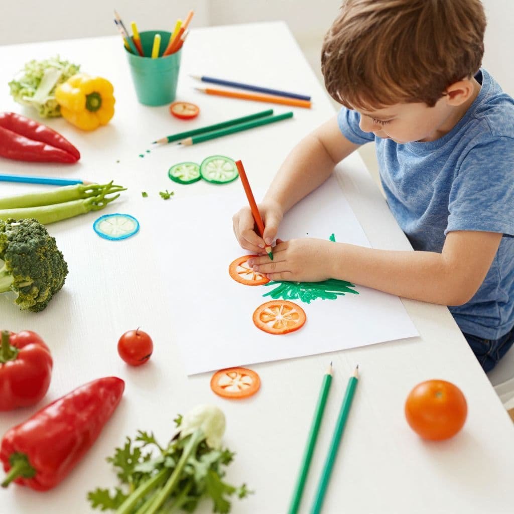 Creative veggie stamp painting ideas for kids