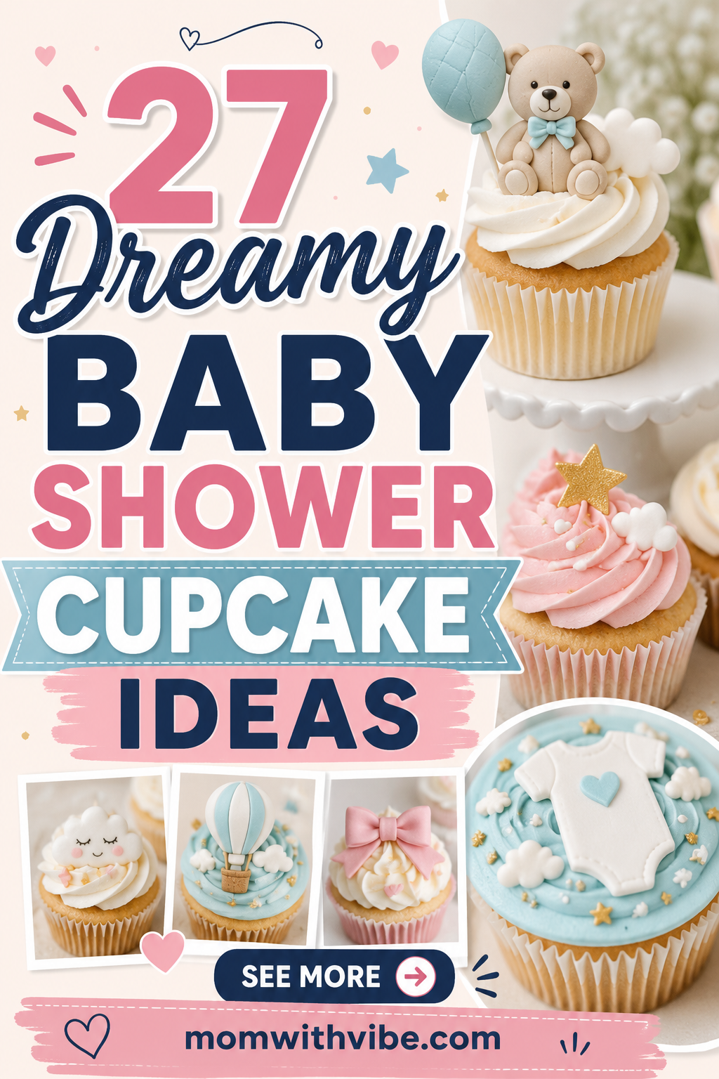 Dreamy baby shower cupcake ideas