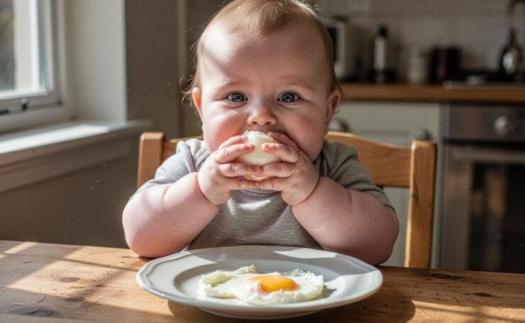 Many parents wonder when eggs are appropriate for a baby's diet. Doctors often suggest waiting until six months of age. Watch closely for allergic responses like wheezing or skin irritation.