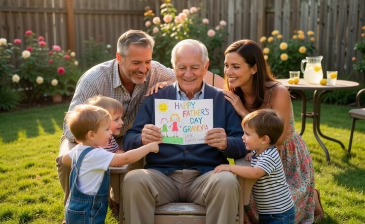 Happy grandfather fathers day