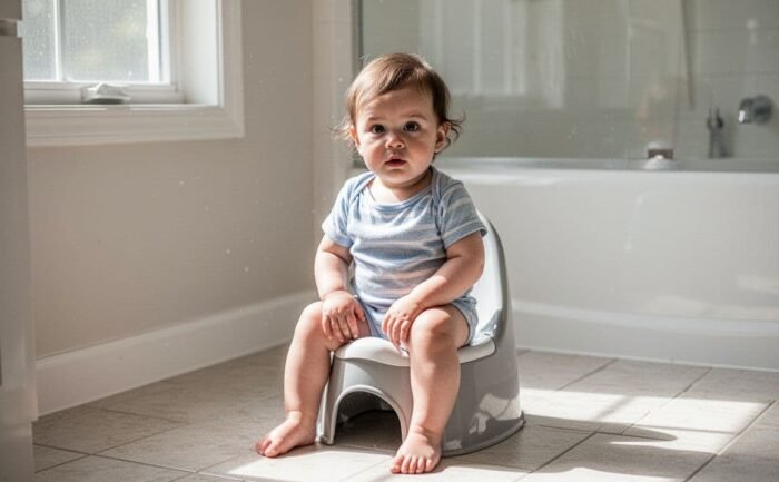 Toddler Refuses to Poop? Fix Stool Holding and Constipation When your toddler refuses to poop, it's often more than stubbornness. Hard stools can hurt, so many kids start holding it in out of fear, discomfort, or a need to stay in control. That cycle can turn a small problem into days of straining, tears, and anxiety around the bathroom. The good news is that toddler poop refusal usually gets better with softer stools, calm bathroom habits, and a steady approach that doesn't turn pooping into a battle. With the right changes, you can help your child feel safe again and make bathroom time less tense. If the pattern keeps going or pain shows up, knowing when to call the doctor matters too, and that's where we'll start. What is really behind your toddler's poop refusal? A toddler who refuses to poop is usually trying to avoid discomfort, not trying to be difficult. In many cases, the problem starts with one painful bowel movement and grows from there. Once pooping hurts, a child may begin holding stool on purpose. Then the stool sits longer, gets drier and larger, and the next trip to the bathroom feels even scarier. That is how a small moment turns into a loop that keeps repeating. A small child stands in a brightly lit bathroom with a nervous expression, looking down at a nearby child-sized potty. Strong light creates dramatic shadows across the tiled floor and walls. [https://user-images.rightblogger.com/ai/00db9149-7736-4b47-af46-63115345c6a0/toddler-potty-training-anxiety-3f486944.jpg] The pain cycle that keeps toddlers from going Hard poop can feel sharp and overwhelming for a toddler. After that first painful experience, many children start bracing themselves before they even feel the urge again. That fear changes what happens next. Instead of relaxing, your child tightens up, squeezes, or ignores the urge to go. The longer stool stays inside, the more water the body pulls out of it, so it becomes harder, thicker, and more painful to pass. This is why constipation can snowball so fast. A child may hold it today, then face an even bigger and more uncomfortable poop tomorrow. Soon, the bathroom itself starts to feel like a threat. For a simple medical explanation of stool withholding, ERIC's guide on stool withholding [https://eric.org.uk/childrens-bowels/stool-withholding/] breaks down how pain can trigger the cycle. When it is fear, power, or a potty training problem Sometimes the issue starts with feelings, not just the body. Toddlers are wired to claim control, and poop can become one of the few things they feel they can manage. Potty training can make this worse. A child may resist sitting on the toilet, fear the flush, dislike wiping, or hate the feeling of the potty seat. If training moves too fast, pressure can turn a mild worry into a hard refusal. Rewards can also backfire when they feel like pressure. A toddler who senses urgency may dig in harder, especially if the bathroom becomes a stage for performance. The more tense the adult gets, the more the child may hold on. Stress matters too. Travel, illness, new routines, or changes at home can throw off bathroom habits. Some children also react to sensory discomfort, such as the sound of flushing, the cold seat, or the feeling of being exposed. > Pressure often turns a bathroom habit into a power struggle. Signs constipation may be the real issue A child can still be constipated even if they poop a little now and then. Small leaks or occasional stools do not always mean the bowels are empty. Watch for these signs: * Small, hard poops that look dry or pebble-like * Belly pain or a tight, swollen stomach * Skid marks in underwear from stool that leaks around a blockage * Bloating or a belly that feels full and uncomfortable * Long gaps between bowel movements * Straining without much result * Refusing to sit on the potty after a painful poop If your child seems backed up, that can explain a lot of the resistance. A toddler who is constipated often avoids going because the last experience taught their body to expect pain. For more background on how constipation and withholding connect, Johns Hopkins Medicine explains childhood constipation [https://www.hopkinsmedicine.org/health/wellness-and-prevention/dealing-with-kids-and-constipation] in plain terms. A few clear patterns usually point to the real problem. Pain, fear, control, and constipation often work together, and the child ends up stuck in the middle. Get the stool soft first, because comfort comes before cooperation Before you focus on toilet habits, focus on the stool itself. A toddler who expects pain will hold back, no matter how many reminders you give. Soft, easy-to-pass poop lowers the fear, and that is what starts breaking the cycle. That means the first goal is simple: make bowel movements less work for the body and less scary for your child. Water, fiber, and a few smart food swaps can help. In some cases, a short break from toilet training pressure gives the body time to reset. Foods and drinks that help things move Water helps stool stay softer, while fiber adds bulk and keeps things moving. Together, they make pooping less like pushing a rock and more like passing a soft lump. That matters a lot when your toddler is already tense. A wooden plate rests on a warm-toned table, filled with slices of sweet pear, fresh blueberries, and steamed broccoli florets. Morning light highlights the natural textures of this nutritious snack. [https://user-images.rightblogger.com/ai/00db9149-7736-4b47-af46-63115345c6a0/healthy-toddler-snack-plate-e50c6a5a.jpg] Start small if your child is picky. A few bites of pears, prunes, peaches, berries, beans, vegetables, oats, or whole grains can help more than a full meal overhaul. You do not need to rebuild every plate overnight. A simple swap often works better than a battle. Try: * pear slices instead of crackers at snack time * oatmeal instead of sugary cereal * berries or peaches with breakfast * beans mixed into soup, rice, or quesadillas * soft vegetables on the side, even if only a few bites A little more fluid matters too. Offer water often through the day, not just at meals. For a child-friendly overview of constipation-friendly foods, Children's Hospital of The King's Daughters [https://www.chkd.org/patient-family-resources/our-blog/foods-that-help-relieve-constipation-in-kids/] gives a simple food and drink guide. Foods that can slow a constipated toddler down Some foods can make constipation worse for some children, especially when they crowd out fiber-rich options. Too much dairy can be a problem for certain toddlers. So can a pattern built around white bread, white rice, pasta, and other low-fiber foods. That does not mean these foods are always bad. It means the balance matters. If your child eats mostly low-fiber foods and drinks very little water, stool can get dry and hard fast. A few children also react differently to certain foods, so watch your own child's pattern. If milk-heavy meals or a day of plain carbs seem to lead to more holding, adjust gently rather than cutting everything at once. The U.S. National Institute of Diabetes and Digestive and Kidney Diseases also lists fiber-rich foods such as oats, beans, and whole grains as helpful for constipation in children, and its nutrition guide for constipation [https://www.niddk.nih.gov/health-information/digestive-diseases/constipation-children/eating-diet-nutrition] is a useful reference. Why pressure or punishment can make holding worse Fear tightens the body, and shame tightens it even more. If your child already expects pain, harsh words can make pooping feel even less safe. Then the holding gets worse, not better. Stay calm when there is an accident, a refusal, or a messy diaper. Treat it like a problem to solve, not bad behavior. A child learns fast when your face is tense, so keep your tone low and steady. A pause in toilet training can help if constipation has taken over. Some toddlers need time away from pressure while their stool softens and their fear settles down. That short reset is often better than forcing the issue every day. > The goal is to make the bathroom feel safe again before you ask for cooperation. If your child keeps tightening up, stop turning poop into a test. Let the body calm down first, then return to the routine with less pressure and more patience. Build a simple toilet routine that works with the body A toddler who refuses to poop often needs rhythm more than pressure. The body likes patterns, and the bowel often wakes up after meals, especially after breakfast. When you build the day around that natural cue, the bathroom feels less like a fight and more like part of the routine. The goal is to give your child a steady chance to go without making it a big event. Keep the timing predictable, keep the mood light, and let the body do the work. The gastrocolic reflex [https://my.clevelandclinic.org/health/body/gastrocolic-reflex] is one reason this works, since eating can trigger the colon to move stool along. A bright bathroom features a sturdy wooden footstool placed carefully before a crisp white toilet. Soft sunlight illuminates the clean, minimalist surfaces, creating a calm and supportive space for young children. [https://user-images.rightblogger.com/ai/00db9149-7736-4b47-af46-63115345c6a0/cozy-toddler-bathroom-setup-31fc3181.jpg] Use the after-meal window to your advantage After a meal is often the easiest time to try. The bowel usually becomes more active, so a short toilet sit after breakfast, lunch, or dinner can catch that natural urge without forcing it. Start with one consistent time, then add more if needed. Many parents find breakfast works best because the body is already waking up, but lunch or dinner can help too. The key is sameness, so your child knows what comes next. A simple rhythm looks like this: 1. Sit for a few minutes after breakfast. 2. Try again after lunch if morning went well. 3. Add a short evening sit if your child still seems backed up. Keep the sit calm and brief. If nothing happens, that is fine. You are training the body to expect the toilet, not demanding instant results. Keep toilet sits short, calm, and low-stress Long toilet battles usually backfire. A toddler needs a few quiet minutes, not a long wait that turns into frustration on both sides. Two to five minutes is enough at first. Let your child bring a small book, hum a song, or take slow breaths if that helps them settle. Calm bodies poop more easily, because fear and tension make the muscles tighten. > The routine should feel ordinary, like washing hands after a meal. Use a gentle script each time. "Let's sit for a little while, then we're all done" is clear and safe. If your child gets upset, end the sit kindly and try again later. The bathroom should feel predictable, not like a place where everyone holds their breath. Make the bathroom physically easier to use A good position matters. When a toddler sits with feet dangling, pushing gets harder and the body can feel unsteady. A footstool helps keep the feet flat and supported, which gives your child more balance and makes it easier to bear down. A child-sized seat or potty chair can also help if the regular toilet feels too big. Some toddlers relax faster when their body fits the seat better. If your child looks scared, smaller equipment can make the bathroom feel less like a giant hard chair and more like a safe spot. Small adjustments make a real difference: * Feet flat on a sturdy stool * Knees slightly higher than the hips * Bottom secure on the seat * A potty chair nearby if the toilet feels too tall The Johns Hopkins constipation guide [https://www.hopkinsmedicine.org/health/wellness-and-prevention/dealing-with-kids-and-constipation] also recommends short sits after meals and notes that a footstool can help with easier bowel movements. Once the body feels supported, the child often feels more secure too. That sense of safety can be the difference between clenching and going. Praise effort, not just poop, and use rewards the right way When a toddler is scared to poop, pressure usually backfires. What helps more is steady praise for trying, sitting, and staying calm. That kind of support lowers the stress in the room and makes the bathroom feel less like a test. Small rewards can help too, but only when they celebrate the habit, not just the result. A child who feels encouraged is more likely to try again tomorrow. What to say when your toddler is scared or stuck Keep your words short and warm. Your child does not need a lecture. They need proof that pooping is safe, and that you will help without making it a big scene. Try phrases like: * "You were brave and sat on the potty." * "Poop should not hurt. We will help your body feel better." * "You can tell me if you feel stuck." * "I am proud of you for trying." * "Take your time. I am here." These small lines matter because they calm the body as well as the mind. A toddler who feels watched, rushed, or shamed often holds tighter. A toddler who feels safe is more likely to relax. You can also praise the effort after a hard day. "You tried even though it felt hard" tells your child that trying still counts. That message builds trust, one calm sit at a time. > Praise the trying, not just the toilet success. Use small rewards to celebrate the habit Rewards work best when they support the routine. Stickers, a simple chart, or a tiny treat can make bathroom time feel encouraging. The goal is to reward sitting, trying, and staying calm, not only producing poop. That keeps the focus on what your child can control. If the reward only comes after a bowel movement, some toddlers feel more pressure and freeze up. A sticker for sitting after breakfast sends a gentler message: "You showed up, and that matters." A few ideas that work well: * a sticker after each calm sit * a stamp on a bathroom chart * one extra bedtime story after a full week of trying * choosing the next book for potty time Keep rewards simple and predictable. They should feel like a cheer, not a bribe or a threat. "If you poop, you get this" can create tension. "You get a sticker for trying" feels lighter and more helpful. The American Academy of Pediatrics also recommends keeping potty training positive with praise and small rewards, and its toilet training tips [https://www.healthychildren.org/English/ages-stages/toddler/toilet-training/Pages/Praise-and-Reward-Your-Childs-Success.aspx] give a clear parent-friendly overview. For some families, a small non-food reward works better than snacks, and Cleveland Clinic's reward ideas [https://health.clevelandclinic.org/tinkle-treats-how-to-limit-sugar-when-potty-training] offer a few simple options. Keep your own tone steady and reassuring Your mood sets the temperature of the room. If you stay calm, your child has a better chance of calming down too. If you look tense every time the bathroom comes up, your toddler may brace for trouble before they even sit. A steady parent helps the child feel safe. That safety can lower resistance, because the bathroom stops feeling like a place where something bad might happen. Over time, your calm voice becomes part of the routine itself. Say less when your child is worried. Use a normal voice, keep your face soft, and avoid reacting strongly to accidents or refusals. Simple comments like "We will try again later" or "Your body is learning" keep the moment grounded. Try to make the bathroom feel ordinary. You can read a short book, sit nearby, or quietly wait without hovering. When your child learns that pooping does not bring panic, the fear starts to shrink. That shift matters more than any sticker ever could. A parent kneels on the tiled bathroom floor, smiling softly at a small child seated on a training potty. The warm, low light creates an intimate environment for supportive learning. [https://user-images.rightblogger.com/ai/00db9149-7736-4b47-af46-63115345c6a0/parent-supporting-toddler-potty-7aa0aa5c.jpg] A calm routine, a few kind words, and small rewards for effort can turn bathroom time into something manageable. When your child feels safe enough to try, progress usually follows. Know when to pause, watch closely, or call the doctor Most toddler poop refusal gets better with softer stool, less pressure, and a steadier routine. Still, some signs point past ordinary withholding. When a child looks sick, pain grows, or the bathroom pattern drags on for weeks, it's time to stop waiting it out. A worried parent sits on a couch gently holding the small hand of a reclining toddler. Dramatic, warm indoor lighting emphasizes the intimate and serious emotional connection between the two figures. [https://user-images.rightblogger.com/ai/00db9149-7736-4b47-af46-63115345c6a0/worried-parent-caring-toddler-0ba6b781.jpg] Red flags that need medical help sooner Call the doctor sooner if your toddler has vomiting, poor appetite, a swollen or hard belly, blood in the stool, or severe belly pain. A child who seems very unwell, weak, feverish, or worse than usual should not be left to "see if it passes." These signs can mean more than simple constipation. If your child is crying in pain, refusing food, or the belly looks puffed up like a tight drum, get medical advice right away. A small streak of blood on hard stool can happen from a tiny tear, but repeated bleeding still needs a check. For a parent-friendly medical reference, CHOC's constipation guide [https://choc.org/conditions/gastroenterology/constipation-in-children/] explains the warning signs that need attention. When home changes are not enough If better meals, more water, calmer toilet sits, and less pressure do not help, a pediatrician may need to check for constipation or another issue. Ongoing withholding for weeks or months should not be ignored, because the stool can keep backing up and the fear can grow. A doctor may suggest a treatment plan to soften stool, clear a blockage, or calm the cycle of pain and holding. That plan can also help you tell the difference between normal resistance and a body problem that needs more support. The Johns Hopkins constipation overview [https://www.hopkinsmedicine.org/health/conditions-and-diseases/constipation-in-children] offers a clear look at common symptoms and treatment options. How to know if potty training needs a short reset Sometimes the smartest move is to ease off potty training for a while. If your toddler tenses up, cries, hides, or fights every toilet sit, the pressure may be too high for now. A short reset gives the body time to heal and gives your child room to feel safe again. That pause is not failure. It often helps break the link between the toilet and fear, so you can return later with less stress and better results. Conclusion You can help your child move past this stage by prioritizing their physical comfort over strict training schedules. Start by keeping stools soft with proper hydration and fiber, as this removes the physical pain that often triggers the fear of going. Once the discomfort fades, build a calm and consistent bathroom routine that centers on support rather than performance. Stay observant for signs that professional help is needed, such as ongoing pain or physical distress. If the process feels like a constant battle, feel free to pause your training efforts to let your child reset and feel safe again. Progress often feels slow when you are in the thick of it, but gentle, steady steps almost always outweigh the results of force. Your patience creates the foundation for a healthier and more confident bathroom habit.