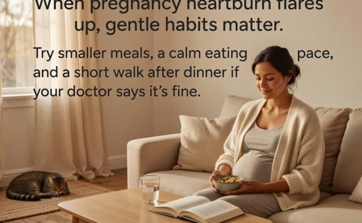 When pregnancy heartburn flares up, gentle habits matter