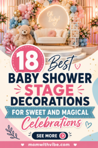 Whimsical baby shower stage design