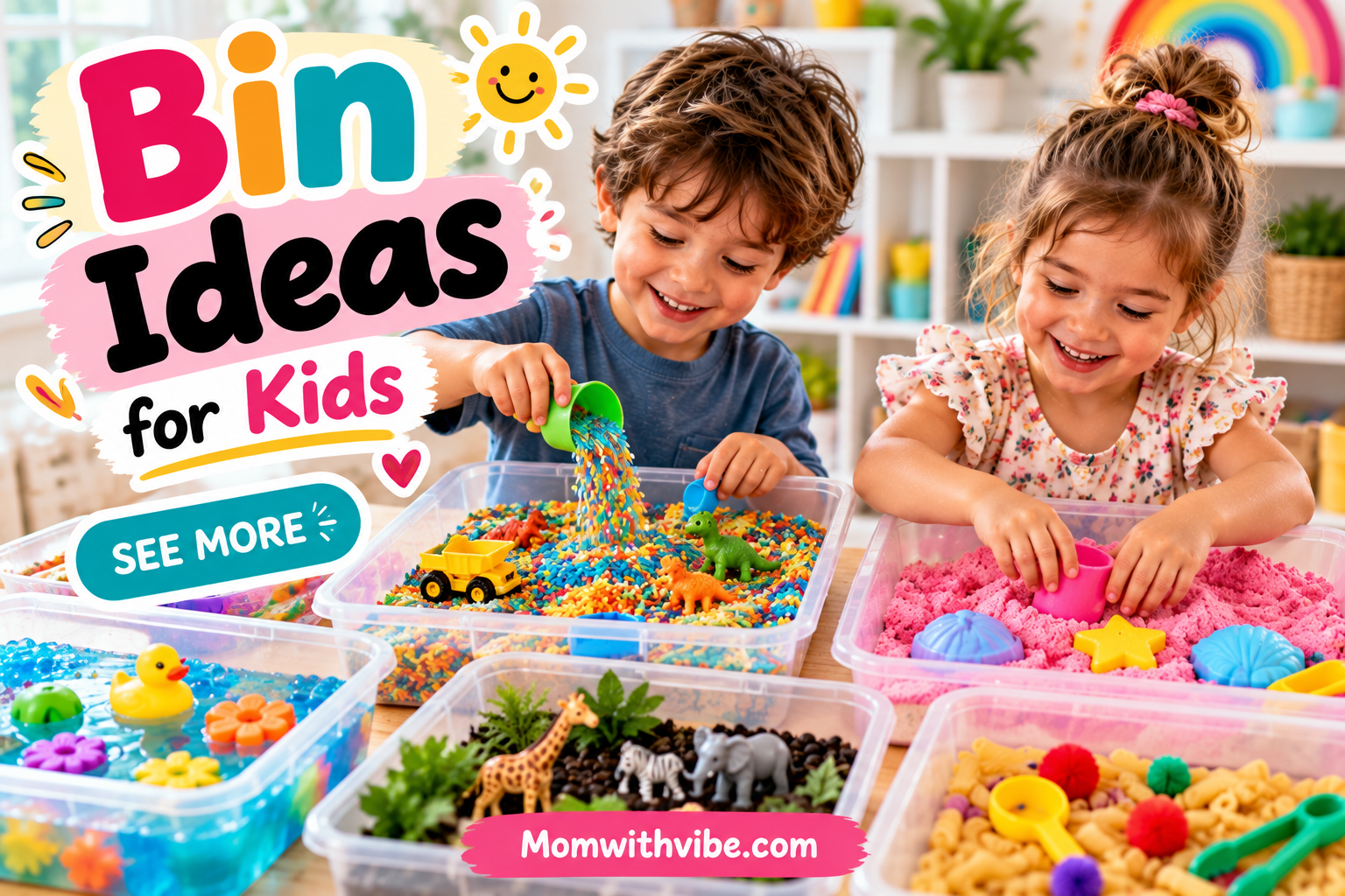 Colorful Sensory Bin Ideas for Kids