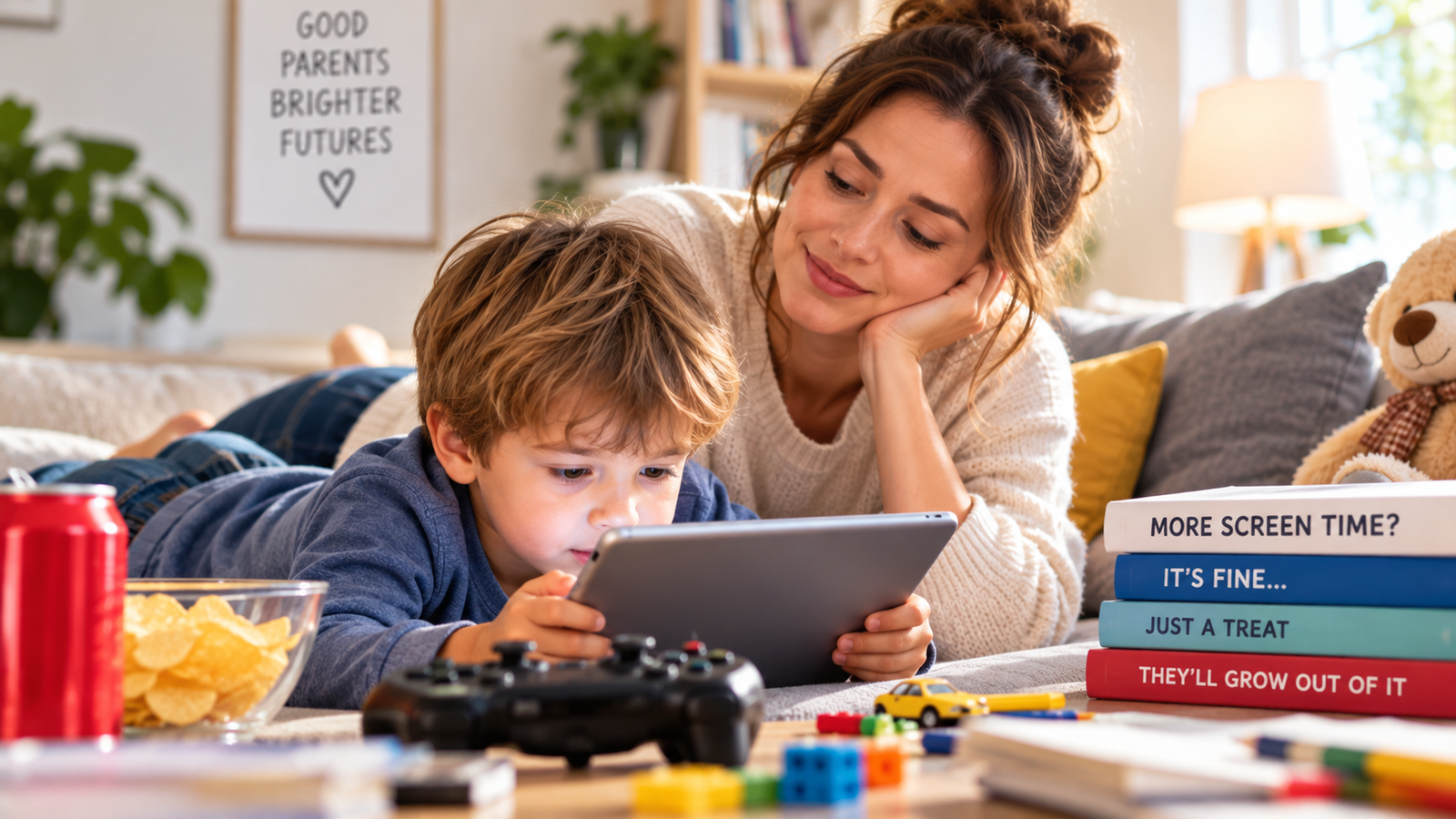 Cozy Family Screen Time Moment