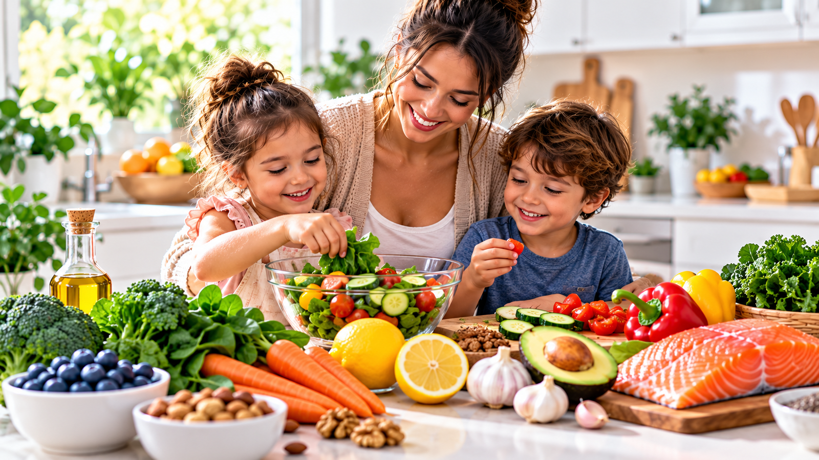 Healthy Family Kitchen Salad Prep