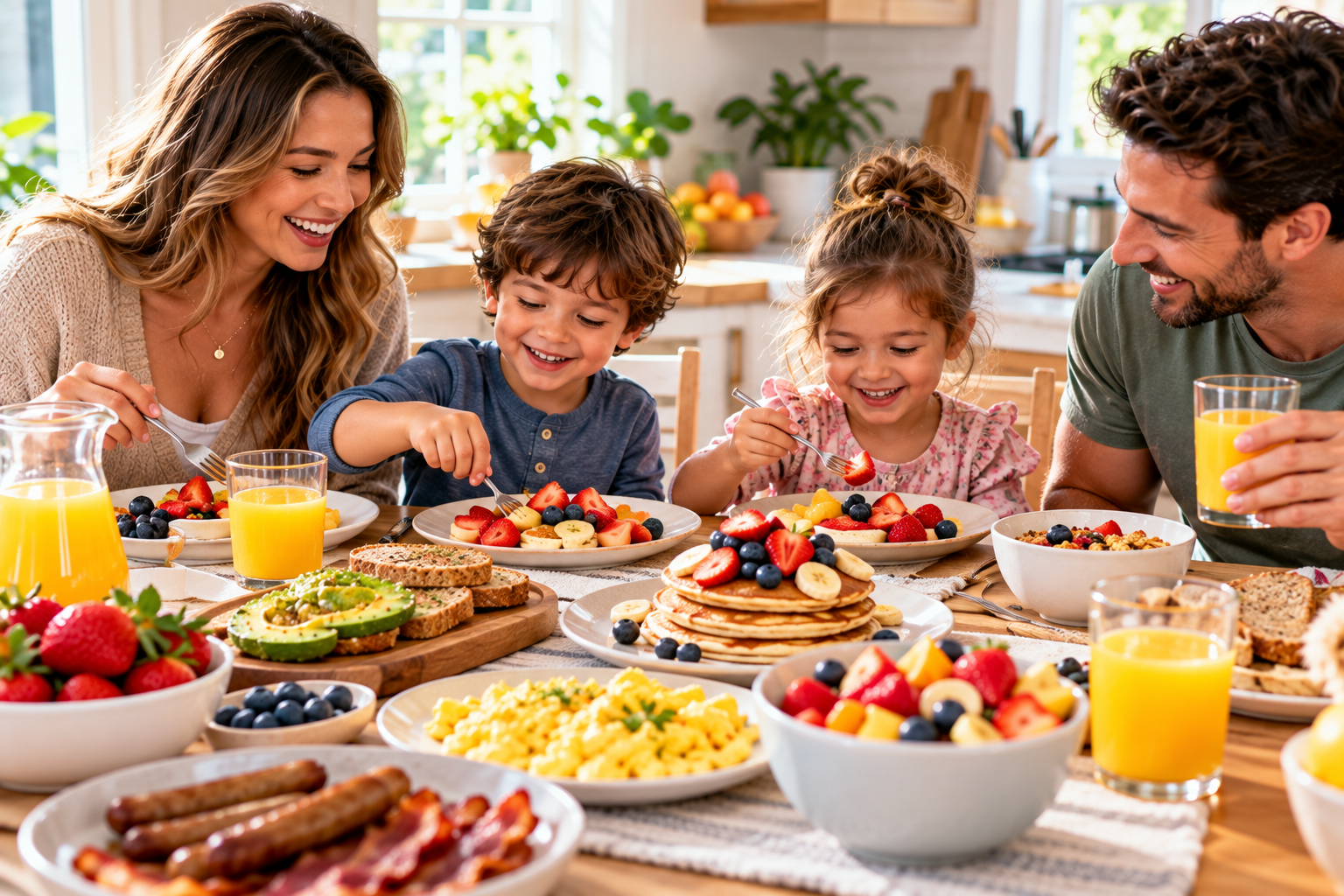 Joyful Family Breakfast Feast