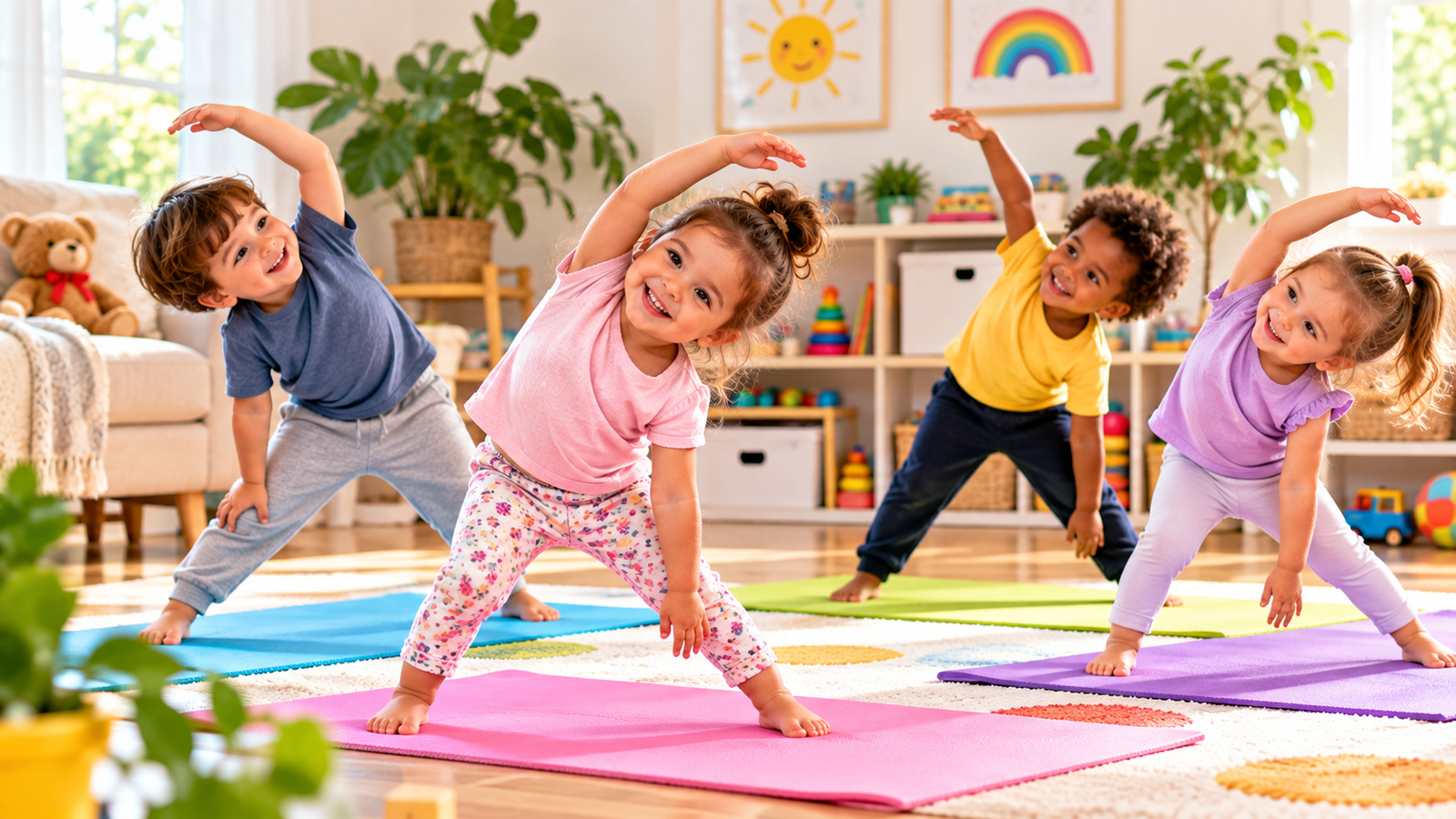 Sunny Toddler Yoga Playroom