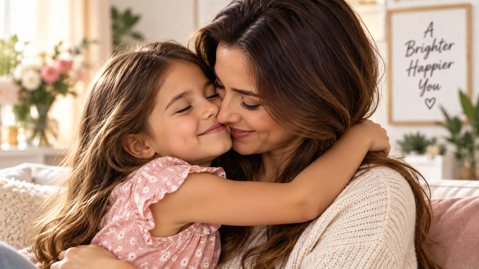 Tender Mother-Daughter Embrace